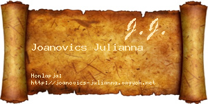 Joanovics Julianna névjegykártya