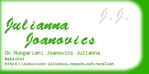 julianna joanovics business card